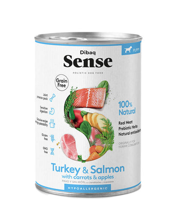 Dibaq Sense Grain Free Turkey & Salmon With Carrots & Apples Puppy Tin (Dog)